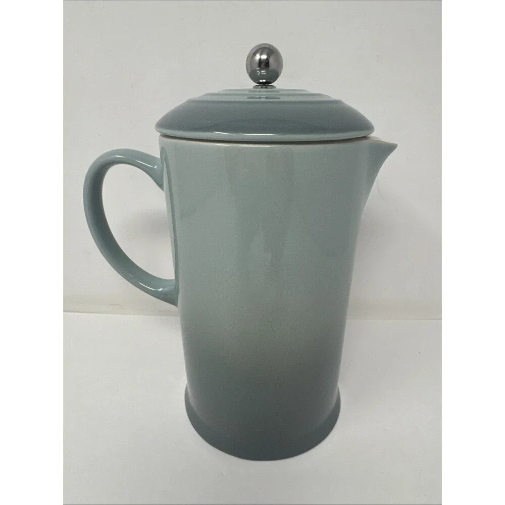 Le Creuset French Press Coffee Sea Salt 34 oz Stoneware Glazed Dishwasher Safe